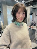 外はねボブ　レイヤー　ブリーチなしカラー　髪質改善
