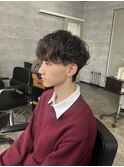 シャドウパーマセンター分けメンズマッシュメンズ