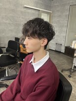 ソイクフ 高田馬場店(SOY-KUFU) シャドウパーマセンター分けメンズマッシュメンズ