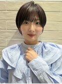 丸みショートボブ大人かわいいマッシュショート地毛風カラー
