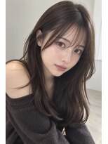 ダル 渋谷/表参道(DAL.)&nbsp;ミディアムレイヤーロングレイヤーダークブラウン韓国風