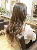 【シールエクステ】ライトベージュ×ハイライトグラデーション
