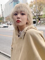 アルバム 池袋(ALBUM) ウルフウェーブ_ホワイトグレージュネビージュこなれミディ_8970