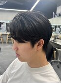 センターパートコンマヘアニュアンスパーマ韓国メンズヘア
