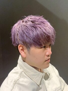 ビーダンディー(Bee dandy) スマートツーブロックマッシュショート パープルアッシュカラー