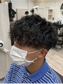 波パーマ　マッシュ　刈り上げ　ツーブロック