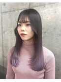 レイヤーカット×バレイヤージュ　ラベンダーカラー