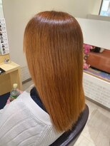 デザイニングヘアードゥ(designing hair Deux)&nbsp;オレンジカラー【ブリーチ/ロング/ブリーチオンカラー/ツヤ髪】