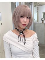 レイヤーボブ×ミルクティーカラー×ブリーチ×レイヤーカット