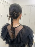 ポニーテールねじりカチモリアレンジ