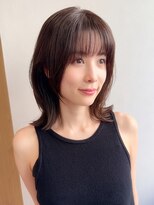 ノラ ギンザ(NORA GINZA)&nbsp;シースルーバング×くびれミディアムヘア 20代30代40代50代