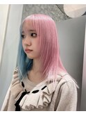 ケアブリーチを使用したデザインカラー　スタイリスト阿部ちあき