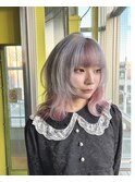 艶髪　ハイトーンカラー　デザインカラー