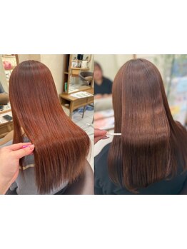 一人ひとりに合わせたオーダーメイドの縮毛矯正。毛先まで手触り良いストレートヘアに♪