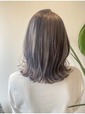 オリーブグレー/前髪/ボブ/マロンベージュ/レイヤーカット/小顔