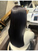暗髪ストレート