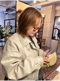 【札幌白石】くびれボブ/ハニーベージュ/秋冬カラー