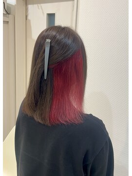 ベルバイグレイス(BELLE by grace) インナーカラー アッシュブラウン×チェリーレッド