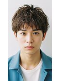 メンズカット/爽やかに動くフェザーパーマ/センターパート/越谷