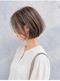 くびレイヤーエモージュグレージュカラーくびれショート【立川】