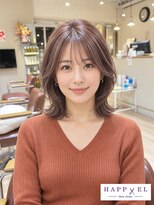 ハピエル ヘアークルー(HAPPYEL hair crew) 大人くびれミディ×ラベンダーグレージュ