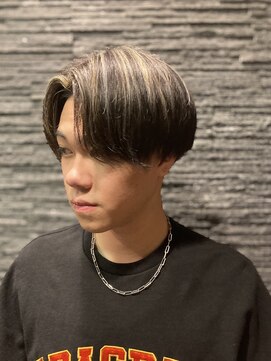 プレミアムバーバー 赤坂店(PREMIUM BARBER produce by HIRO GINZA) メンズハイライトボブ【ヒロ銀座】カラー/ブリーチ/ケアブリーチ