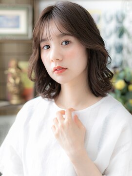 カバーヘア ブリス 戸田公園西口店(COVER HAIR bliss) ダークアッシュくせ毛風レイヤーロブヘアb戸田公園20代30代40代