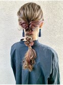 【FOLK】インナーカラーのヘアアレンジ☆耳上＆襟足ピンク♪