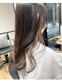 暗髪ニュアンスカラーシルキーベージュインナーカラー