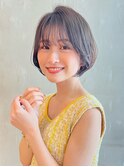 長め前下がりショートボブ　あご下ボブ　20代30代40代