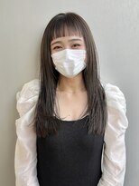 エアーアオヤマ(air-AOYAMA) オン眉/前髪カット/グレーベージュカラー/サラ艶レイヤーロング