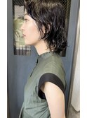 ナチュラルパーマ+地毛風オリーブカラー