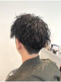 ツイストスパイラルパーマメンズカット刈り上げ
