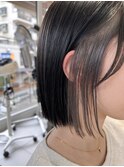 インナーカラー☆グレー　切りっぱなしボブ