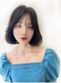【西梅田北新地堂島】韓国風オルチャンボブ　黒髪女神ボブ