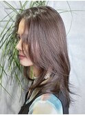 髪質改善縮毛矯正韓国風レイヤーカットダブルカラーベージュ