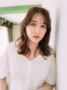 リュープリエ 笹塚(Lieu plie) 巻き髪ロングスタイル×シースルーバング