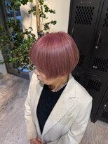 ヲタク(wotaku.)&nbsp;ハイライトカラー暖色カラー白髪ぼかしピンクカラーショートボブ