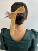 カチモリヘア　ヘアセット　リボン　結婚式　ライブ　20代30代