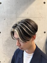 リベルテ グリット(Liberte Grit)&nbsp;メンズハイライトデザイン毛流れセンターパートブリーチ1回眉毛