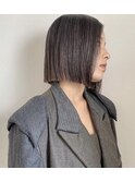 切りっぱなしボブ × コントラスト抜群 外国人風バレイヤージュ