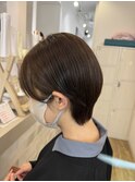 丸みショート/艶感ブラウン/ショートカット/20代/30代/知立