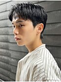 センターパート曲がる縮毛矯正フェザーパーマ銀座一丁目