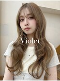 くびれレイヤーカットブリーチなしミルクティーベージュID-21