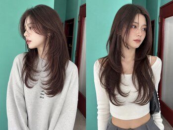 モルト 麻生(molt)の写真/《小顔効果×色気UP》海外/韓国*ハイセンスな顔周りのフェイスレイヤーカット＊結んでもオシャレな万能ヘア