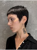 【原宿ベリーショート】黒髪ピクシーショート外国人風