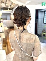 サンルーム(SUN room) ロングアレンジシニヨンゆるふわアレンジリボンヘアセット結婚式