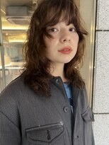 ダブ アオヤマ(DaB AOYAMA)&nbsp;ケアパーマでかける 明るめブラウン×ウルフパーマ