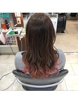 アップル(APPLE!) 毛先グラデーションピンク