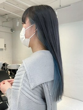 アイティーバイアルバム 八王子店(IT by ALBUM) ブルーインナー_グレージュカラーボブウルフ_ba401621